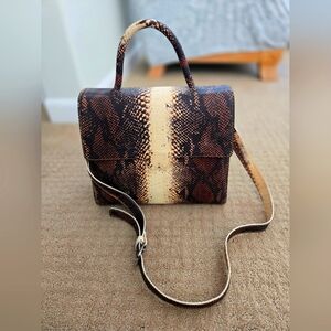 Snake Print 100% Leather Handbag